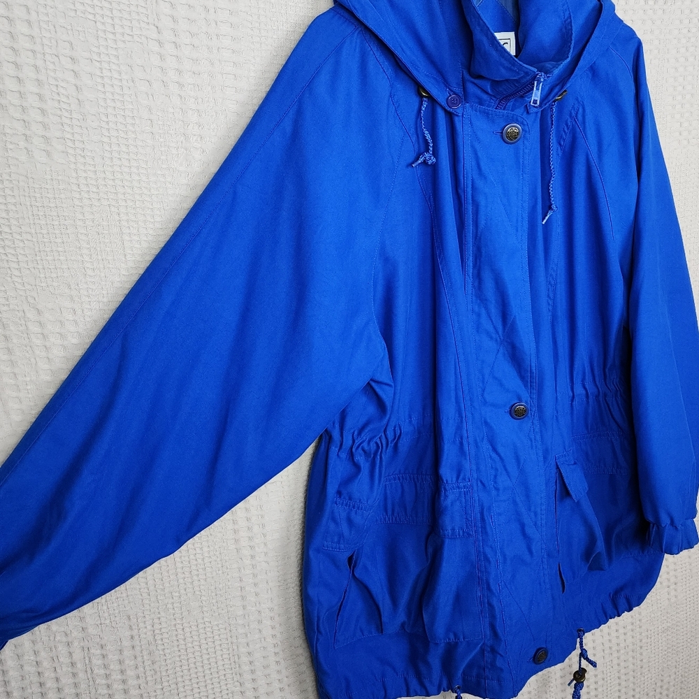 Vintage Basic Editions Blue Lightweight Hooded Ja… - image 7